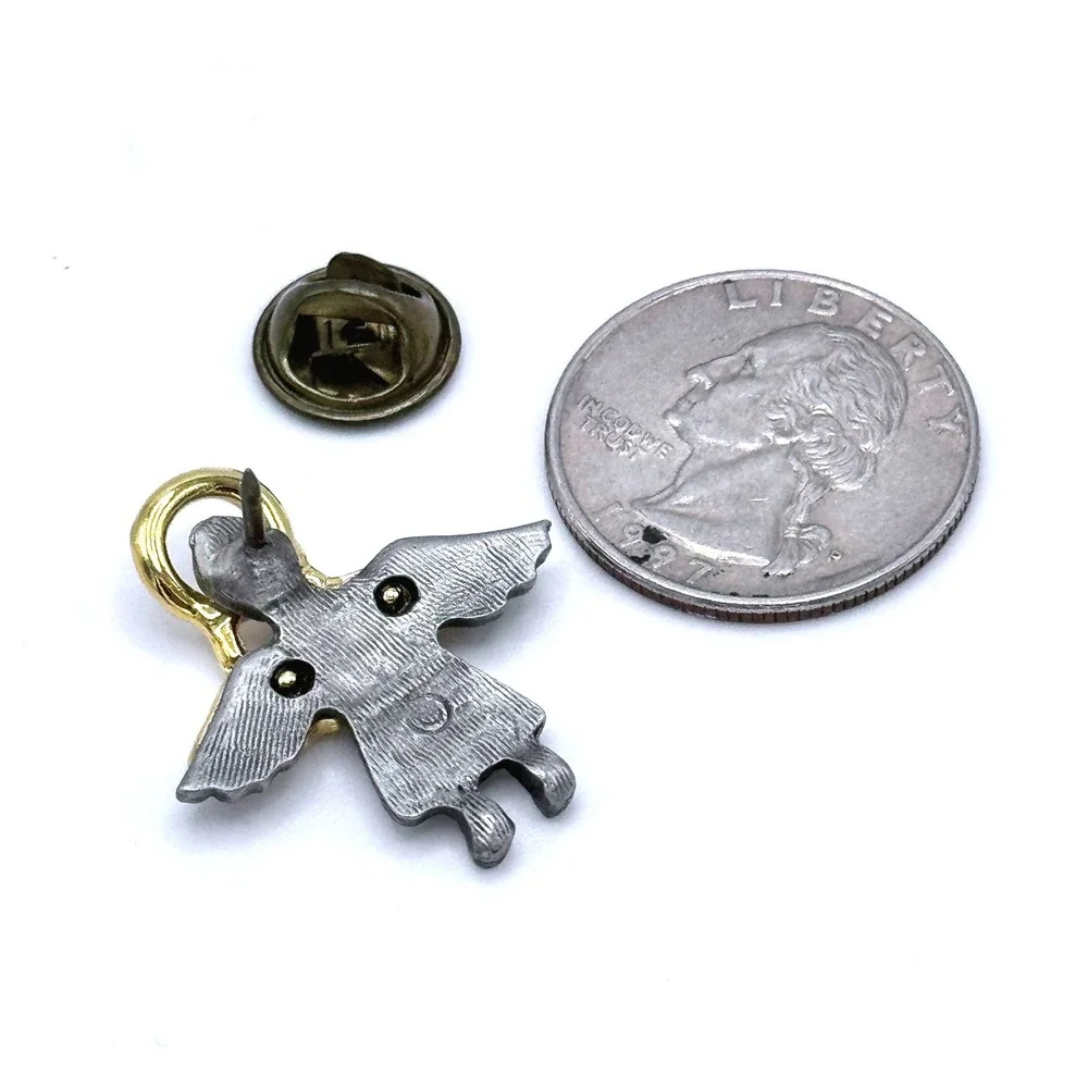 Angel Charm Lapel‎ Pin Silver Gold Tone Guardian Angel Pendant Faith Remembrance